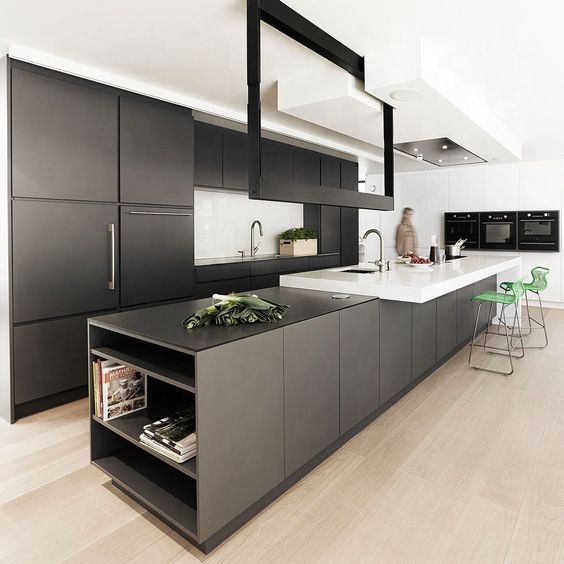 Hangzhou Vermont Italian Luxury Wooden Kitchen Furniture Modern Kitchen Island Design