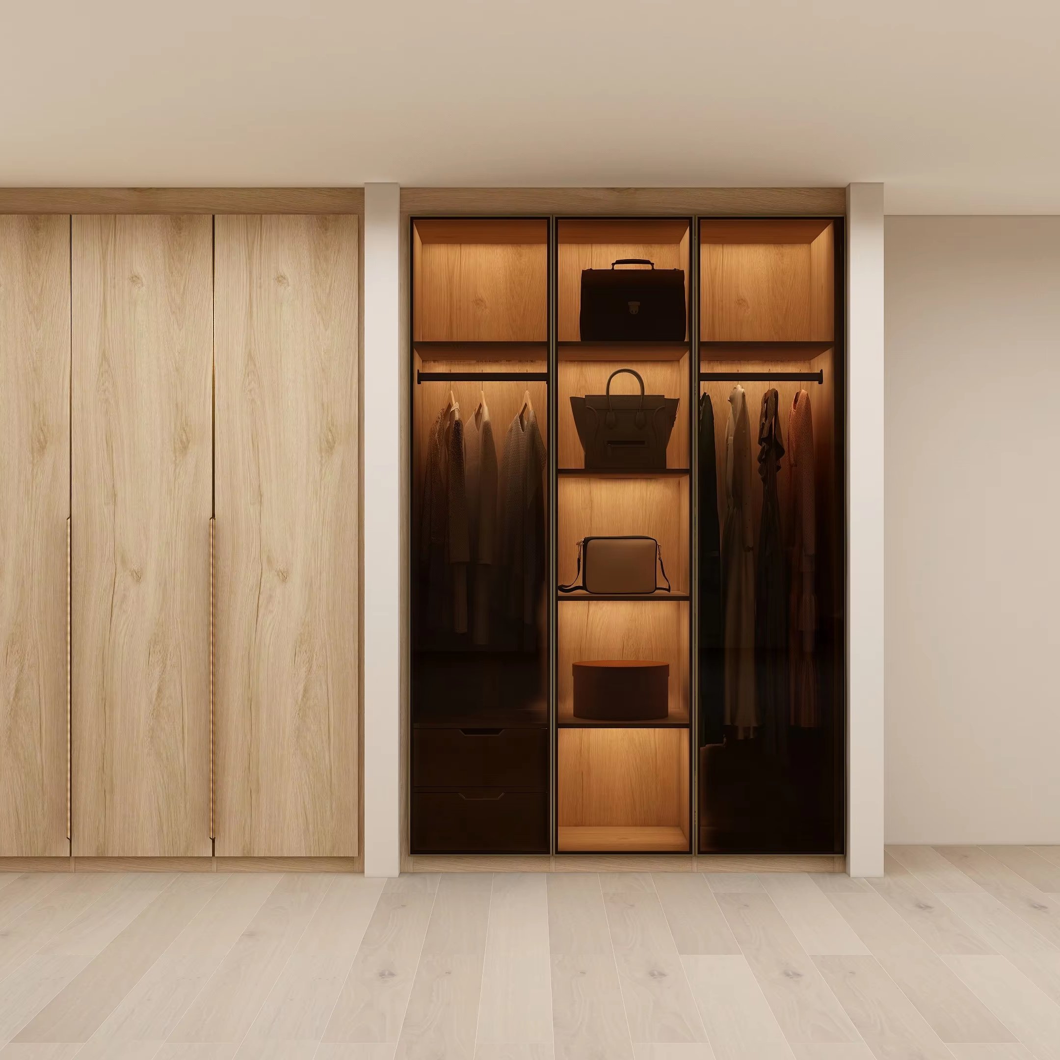 Bedroom Modern Cupboards Wardrobe Wardrobe Closet Modern Bedroom Wardrobe Furniture Modern Design Dlass Door Wooden Dardrobe