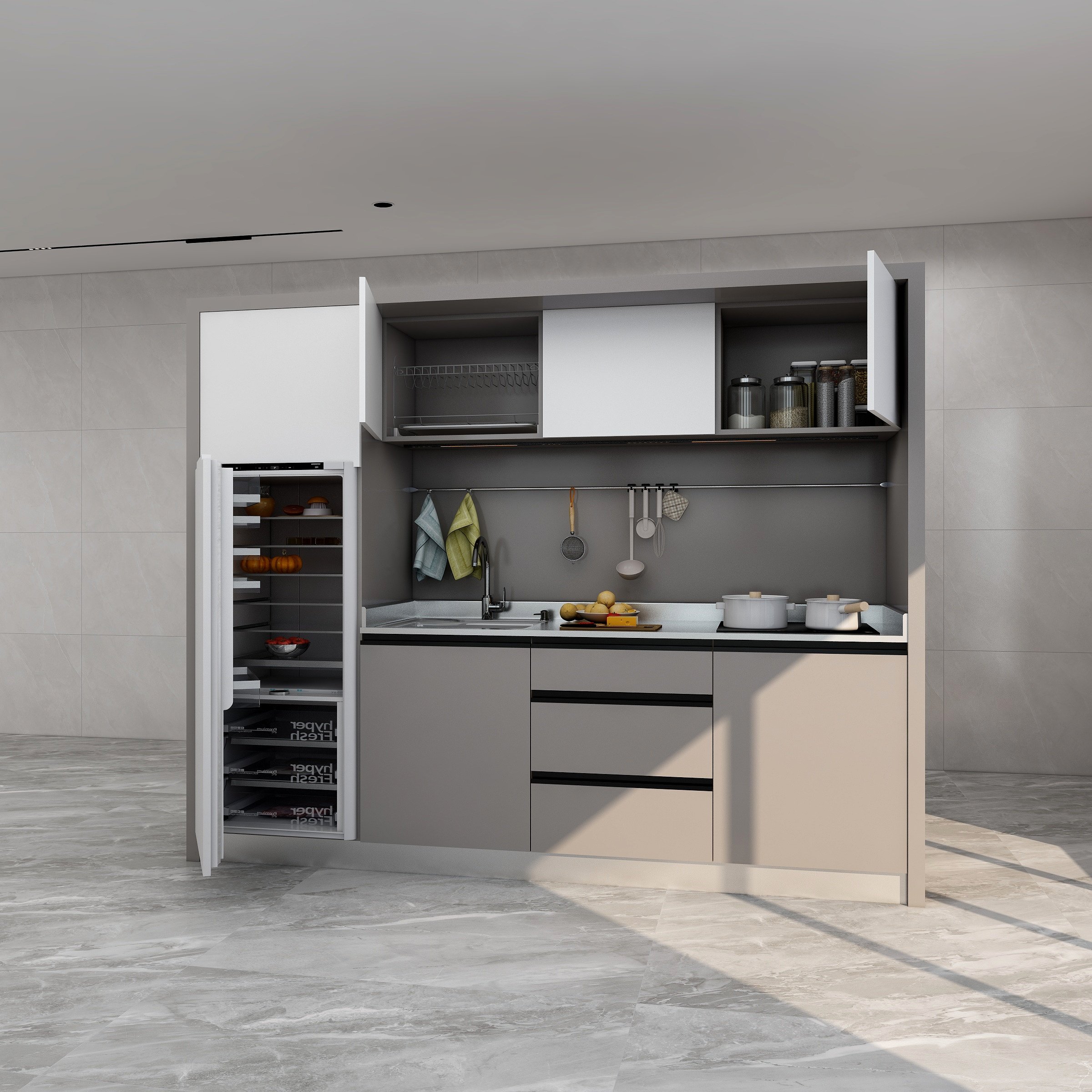 Contemporary Kitchenette Mini Kitchen Potable Kitchen Cabinet