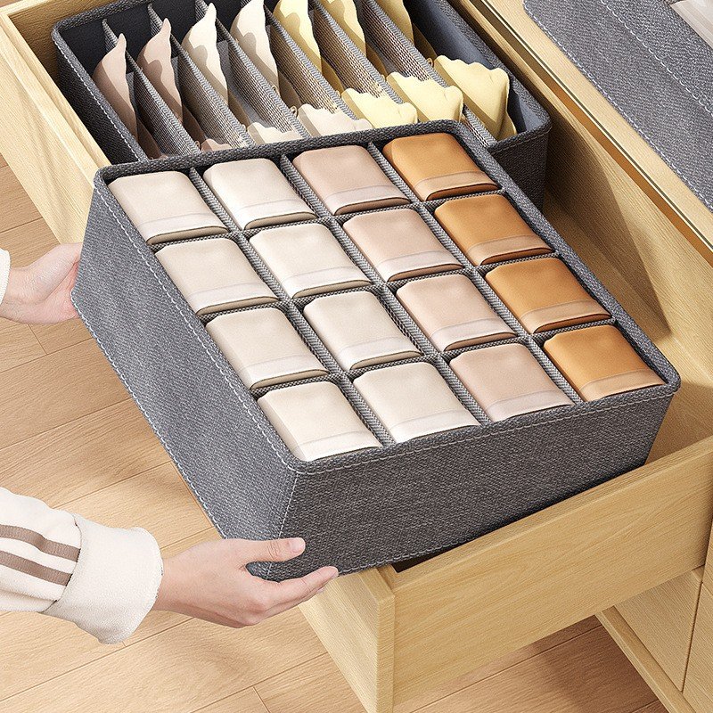 Wholesalers Sock Underwear Organizer Dividers Fabric Foldable Cabinet Closet Organizer and Storage Boxes Bin for Underwear Socks