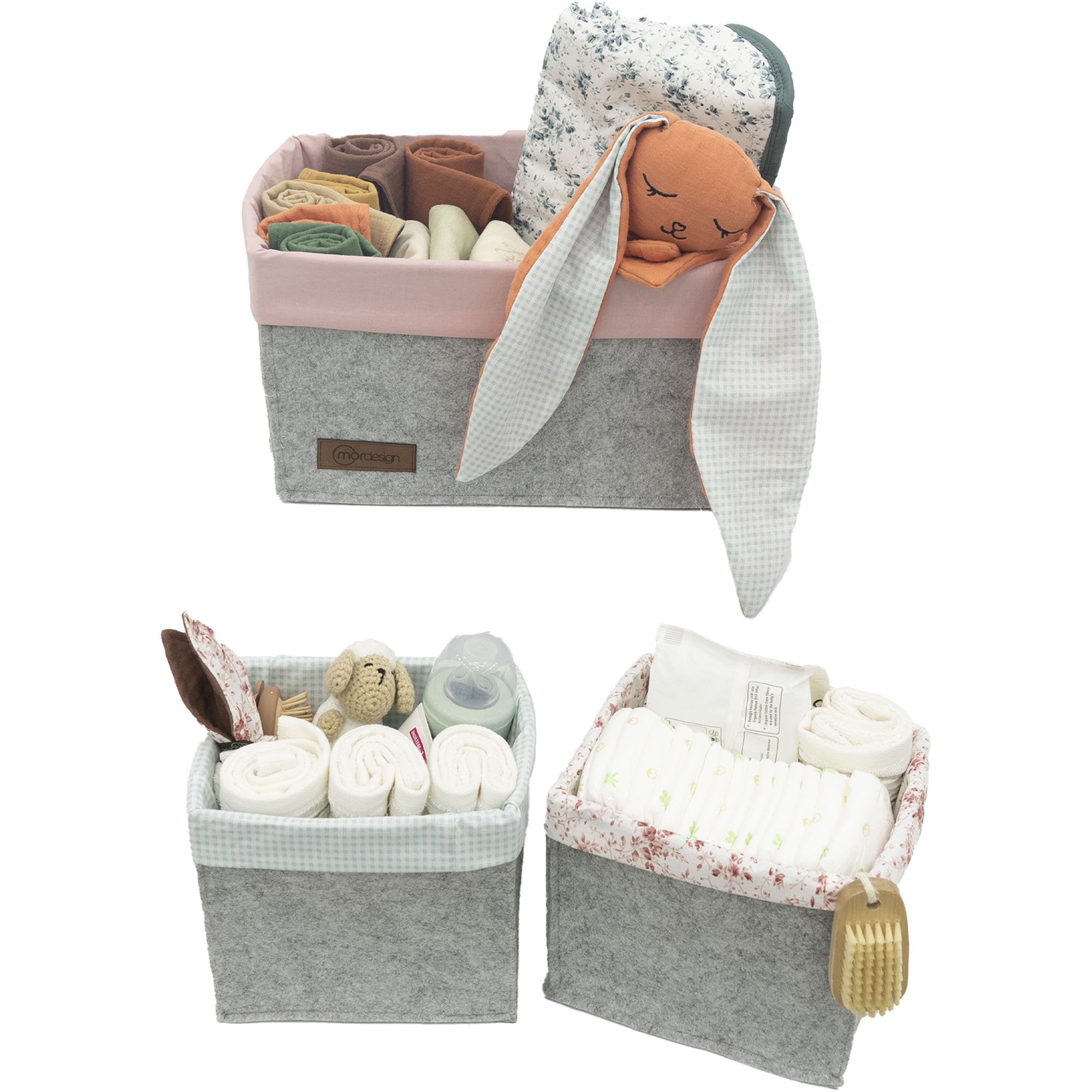 3-Piece Inside Drawer Closet Laundry Organizer, Kids Room Foldable Storage Box Set, Organizer