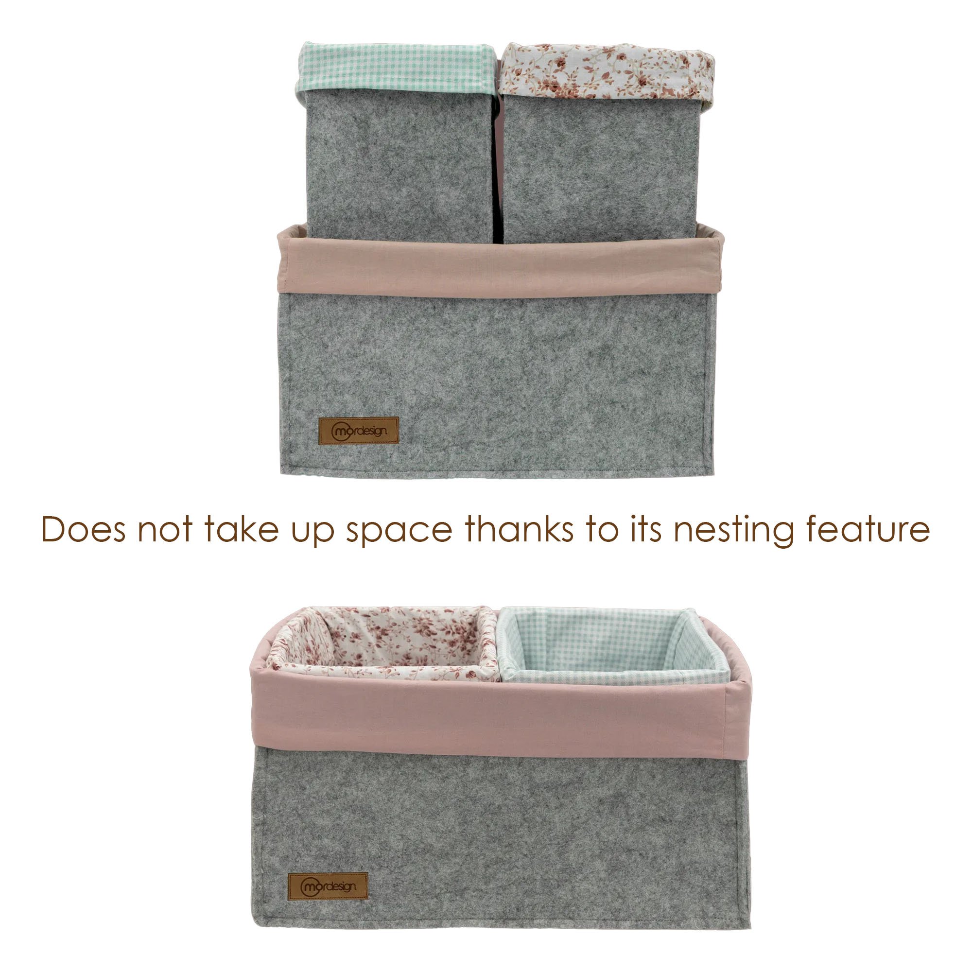 3-Piece Inside Drawer Closet Laundry Organizer, Kids Room Foldable Storage Box Set, Organizer