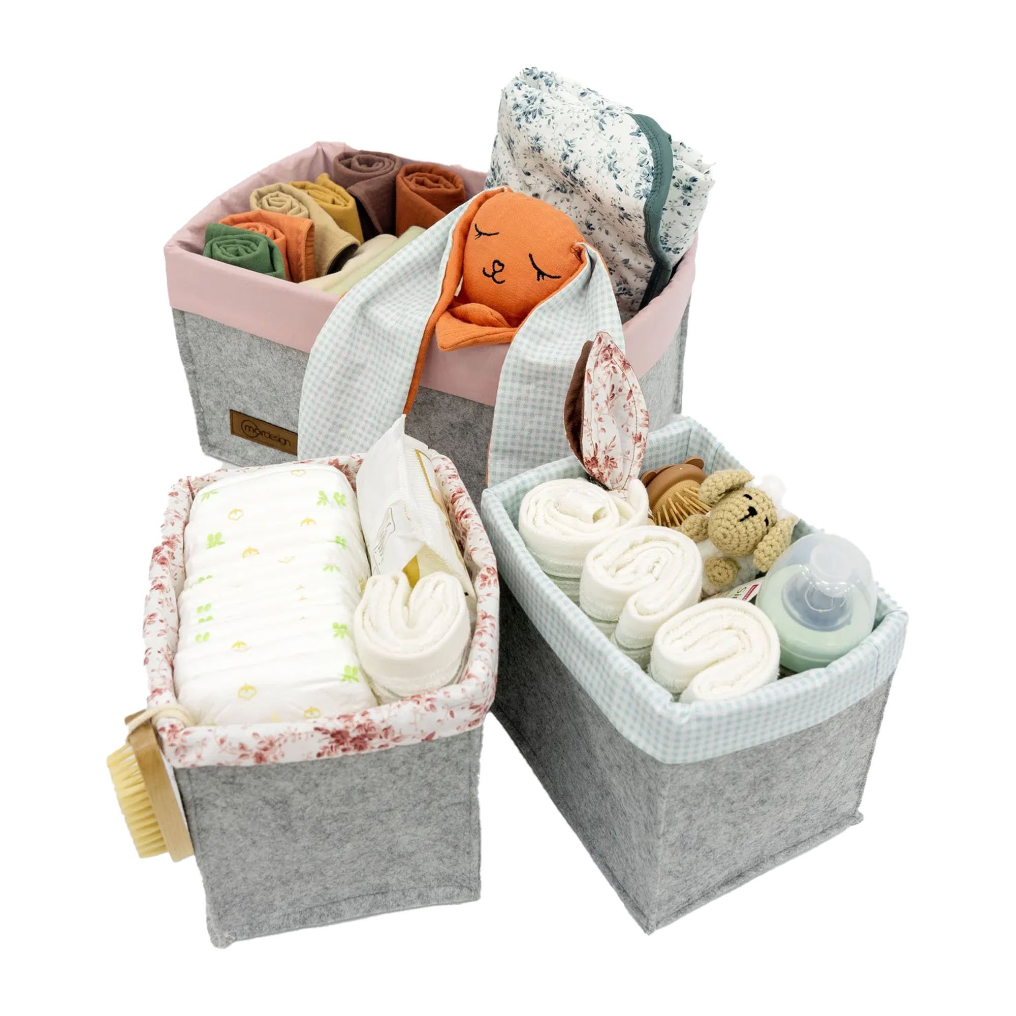 3-Piece Inside Drawer Closet Laundry Organizer, Kids Room Foldable Storage Box Set, Organizer