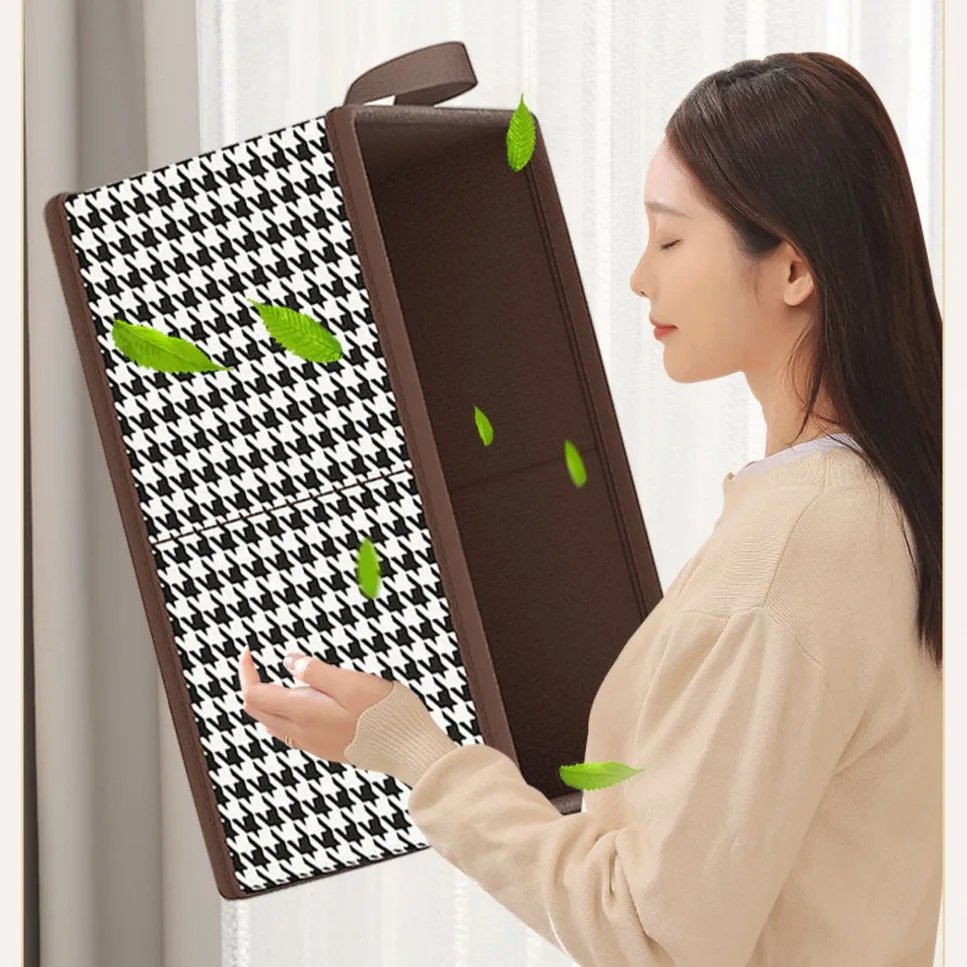 Foldable Storage Box Folding Basket With Frame Clothing Organizer Drawer Cabinet Bin Containers For Wardrobe Bedroom Closet Home