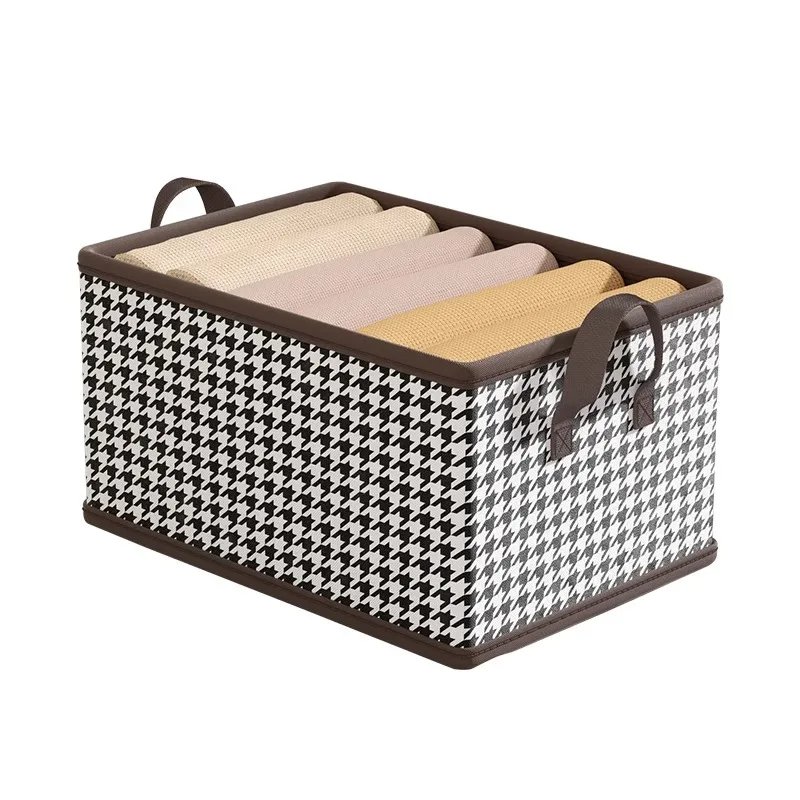 Foldable Storage Box Folding Basket With Frame Clothing Organizer Drawer Cabinet Bin Containers For Wardrobe Bedroom Closet Home
