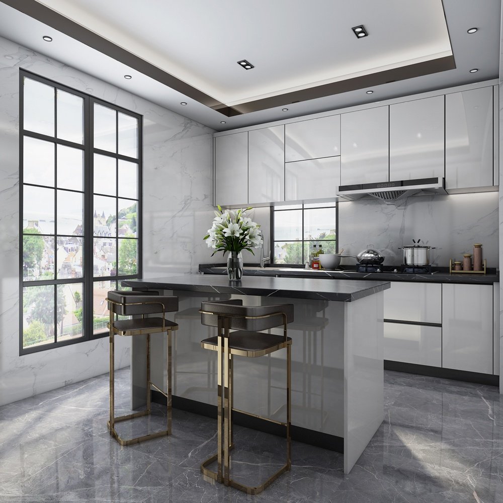 Custom Make High Gloss Modern Lacquer Kitchen Cabinet