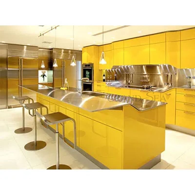 Modern red lacquer high gloss kitchen cabinets