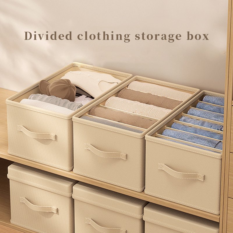 Home Wardrobe Foldable Classic Storage Basket Clothing Organizer Closet Drawer Plastic Storage Basket with Lid