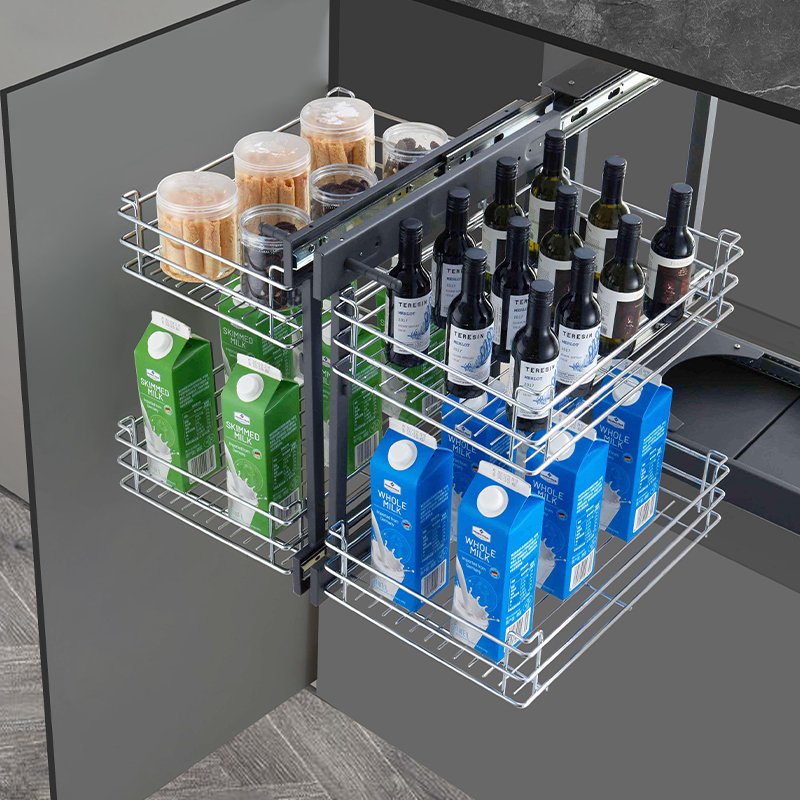 Customizable Kitchen Cabinet Soft Close Pull Out Little Monster Shelf Drawer Storage Basket Magic Corner
