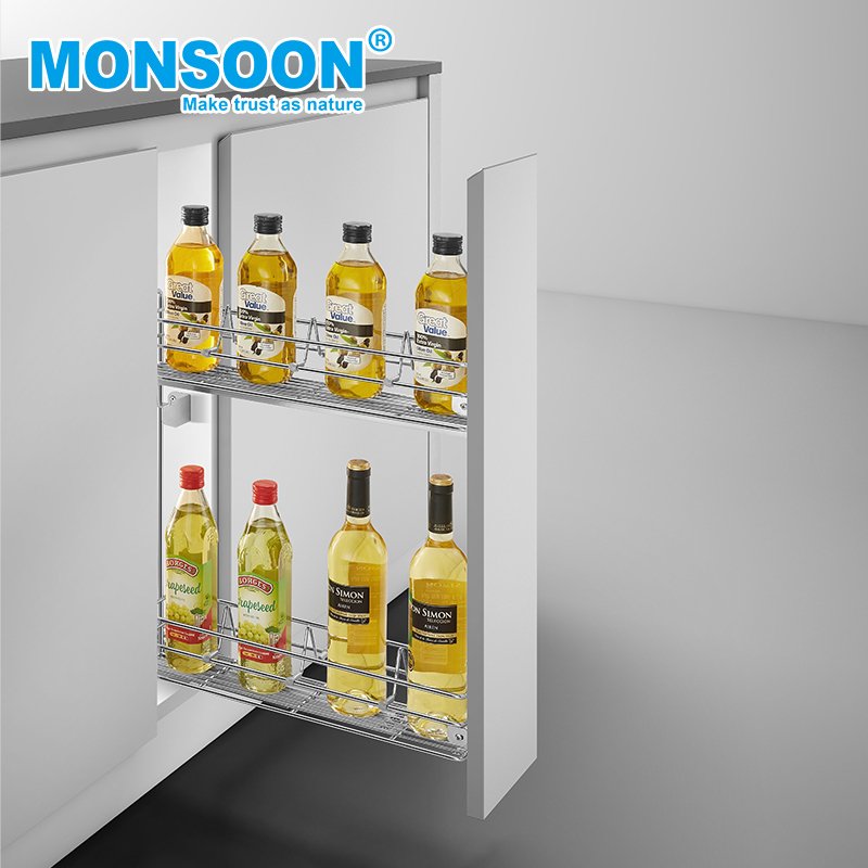 small narrow wire basket Kitchen Cabinet Pull Out Basket sliding cabinet basket organizer drawers