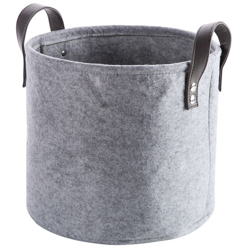 China supplier fashionable grey round felt storage basket