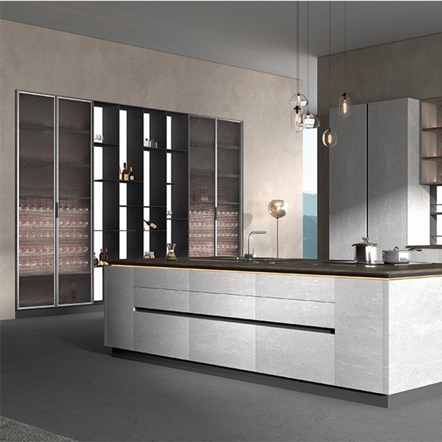 Modern Luxury Antique Kitchen Sink Cabinet Furniture Cocina Integral Solid Wood Kitchen Cabinet