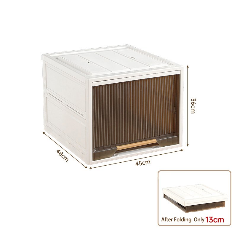 Clothes Storage Wardrobe Assistant Boxes & Bins New Fashion Folding Drawers in the Middle Save Space Clear Box with Handle