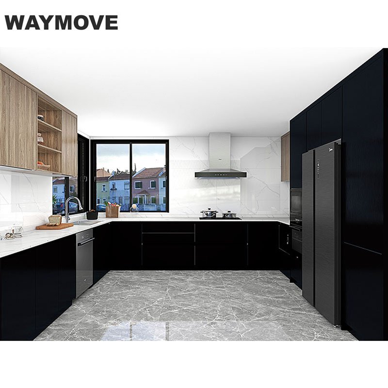 WAYMOVE Kitchen Furniture Design Wood Veneer Kitchen Cabinet For Wholesales
