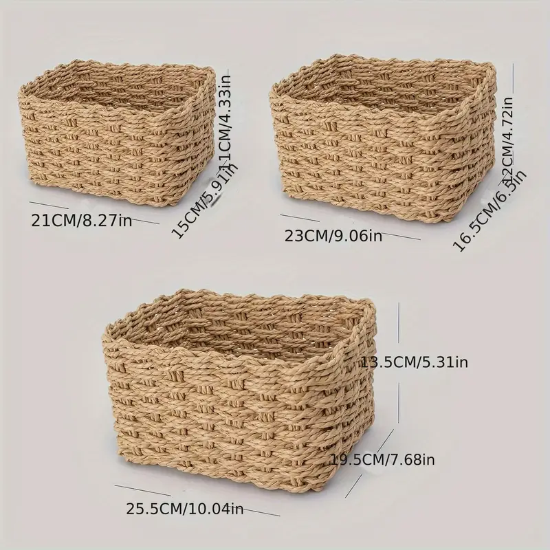 Woven Storage Baskets For Organizing Storage Container For Shelves Cupboards Drawer Small Woven Basket