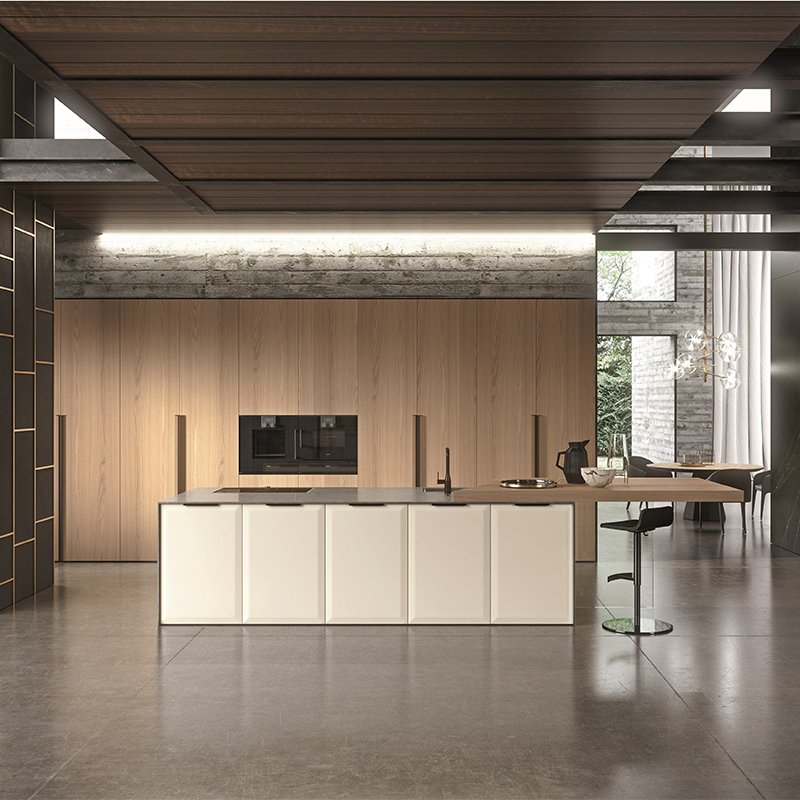 George Design Modern Grey Modular Kitchen Furniture Solid Wood Kitchen Cabinet Complete Sets with kitchen islands