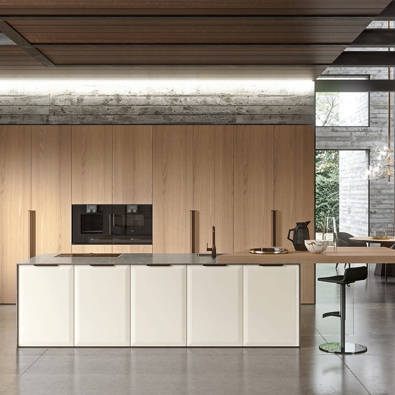 George Design Modern Grey Modular Kitchen Furniture Solid Wood Kitchen Cabinet Complete Sets with kitchen islands
