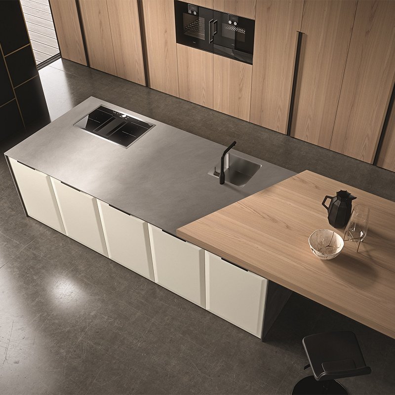 George Design Modern Grey Modular Kitchen Furniture Solid Wood Kitchen Cabinet Complete Sets with kitchen islands