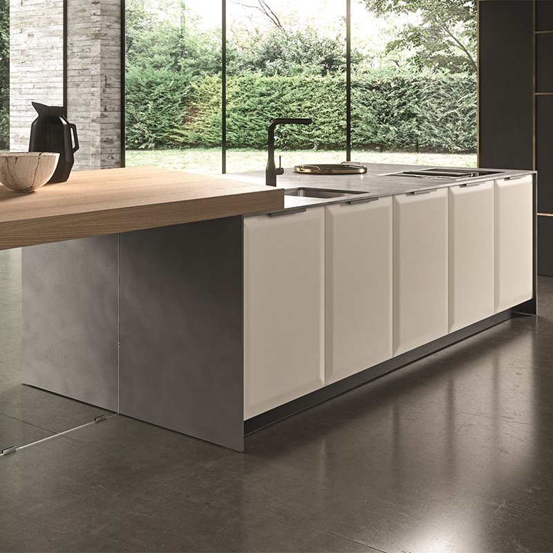George Design Modern Grey Modular Kitchen Furniture Solid Wood Kitchen Cabinet Complete Sets with kitchen islands