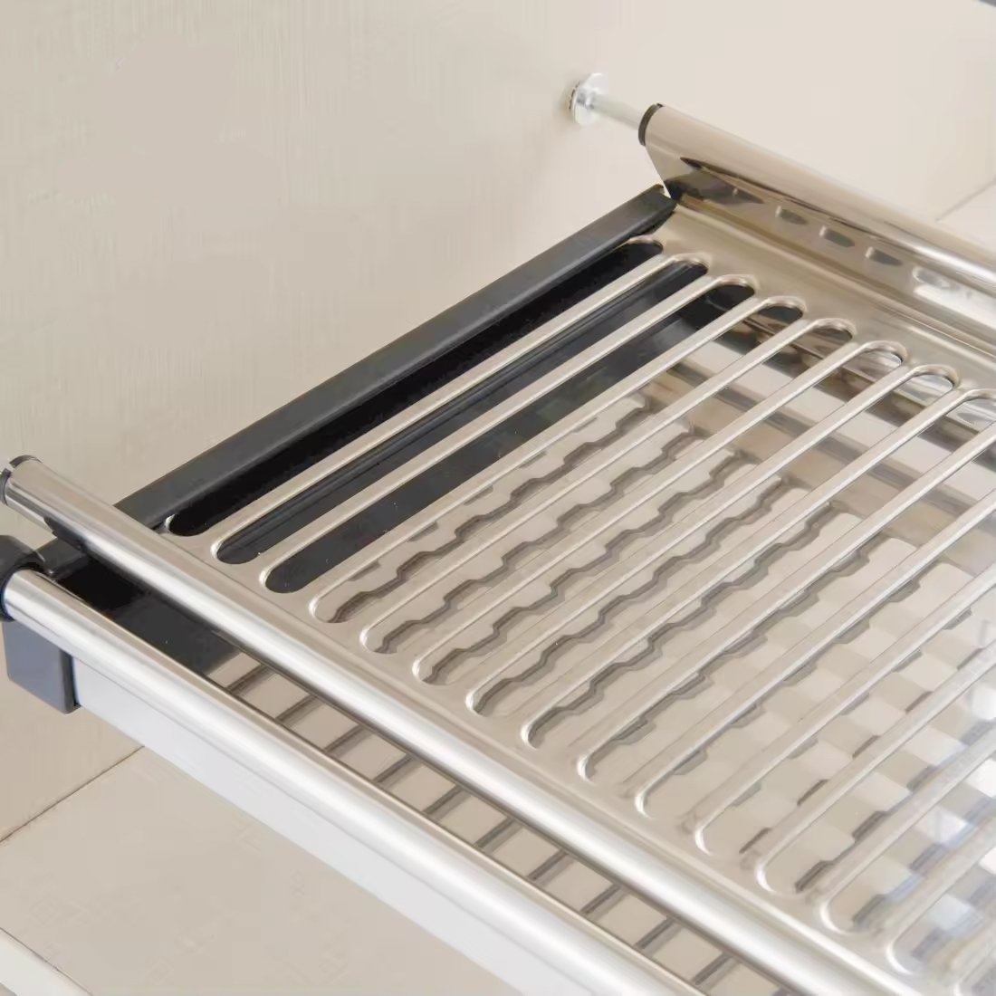 ComSol Stainless Steel Kitchen Storage Drain Boards Double-Layer Storage Shelf Drying Rack Wall Mounted Dish Rack With Tray