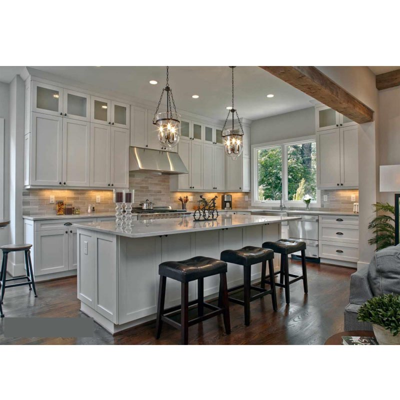Modern design customized solid kitchen door stained finished lacquer pure white countertop kitchen cabinet factory prices