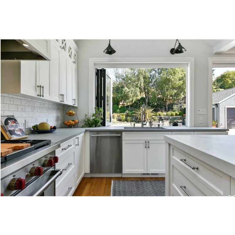 Modern design customized solid kitchen door stained finished lacquer pure white countertop kitchen cabinet factory prices