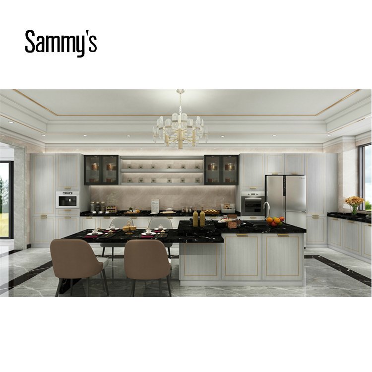 Sammys rustic kitchen cabinet waterproof modern kitchen for villa