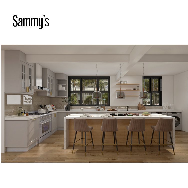 Sammys rustic kitchen cabinet waterproof modern kitchen for villa