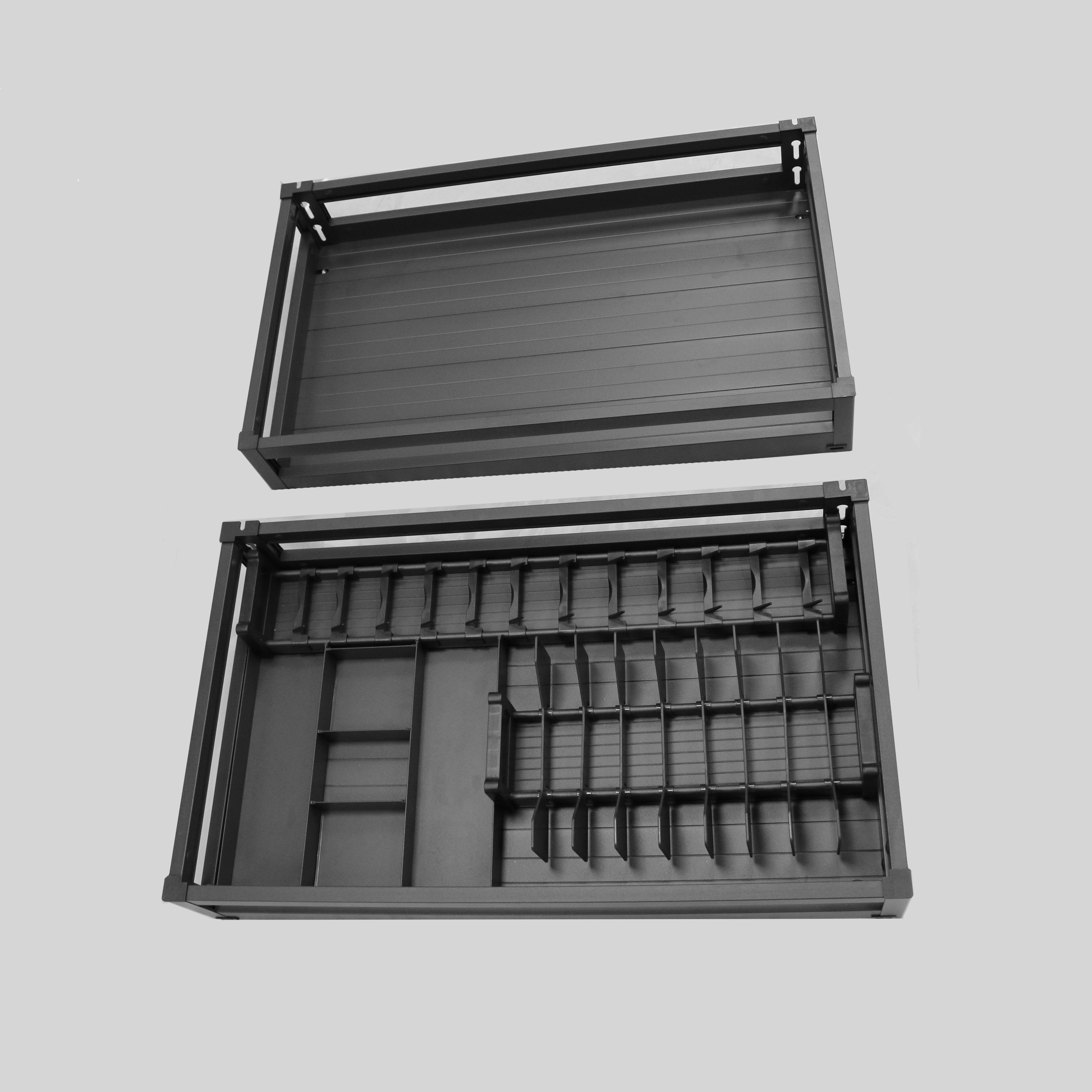 Aluminum Alloy Cabinet Pull Out Basket Drawer Basket with Soft Close function Drawer 2 Tier Kitchen Basket