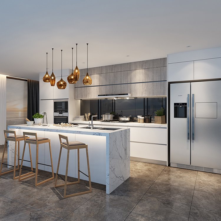 Prodeco Contemporary Mahogany Solid Wood Kitchen Cabinets Design Joniery