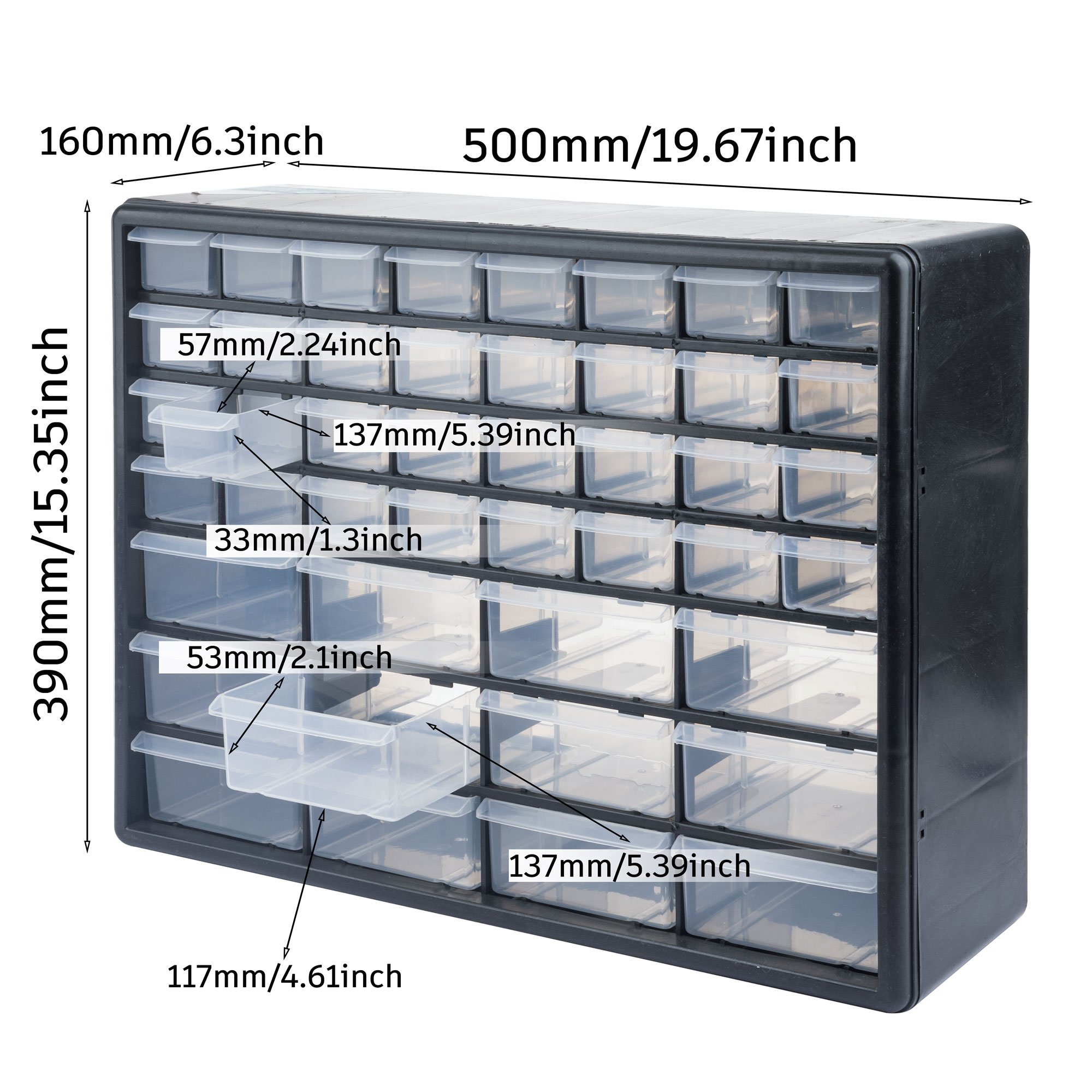 29687 44 Drawer Black Plastic Parts Storage Tool Storage Box Plastic drawer Organizer Set Toy Organizer Plastic drawer Cabinet
