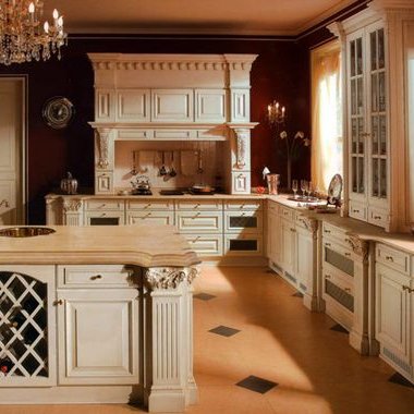 Factory Price Classical Solid Wood Kitchen Design With Island Wholesale Kitchen Cabinet