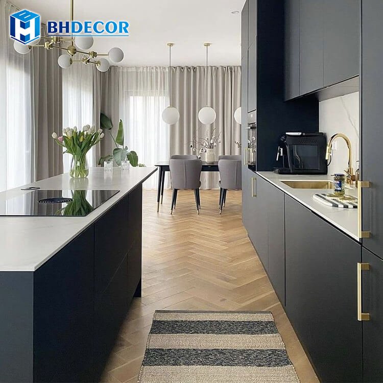 Kitchens Cabinets Cabinetry High Quality Complete Big European Model Large Size Space Modern Kitchen Cabinet Set With Sink