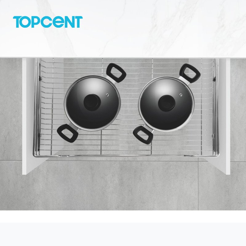 TOPCENT Custom kitchen drawer sliding basket cabinet basket drawers