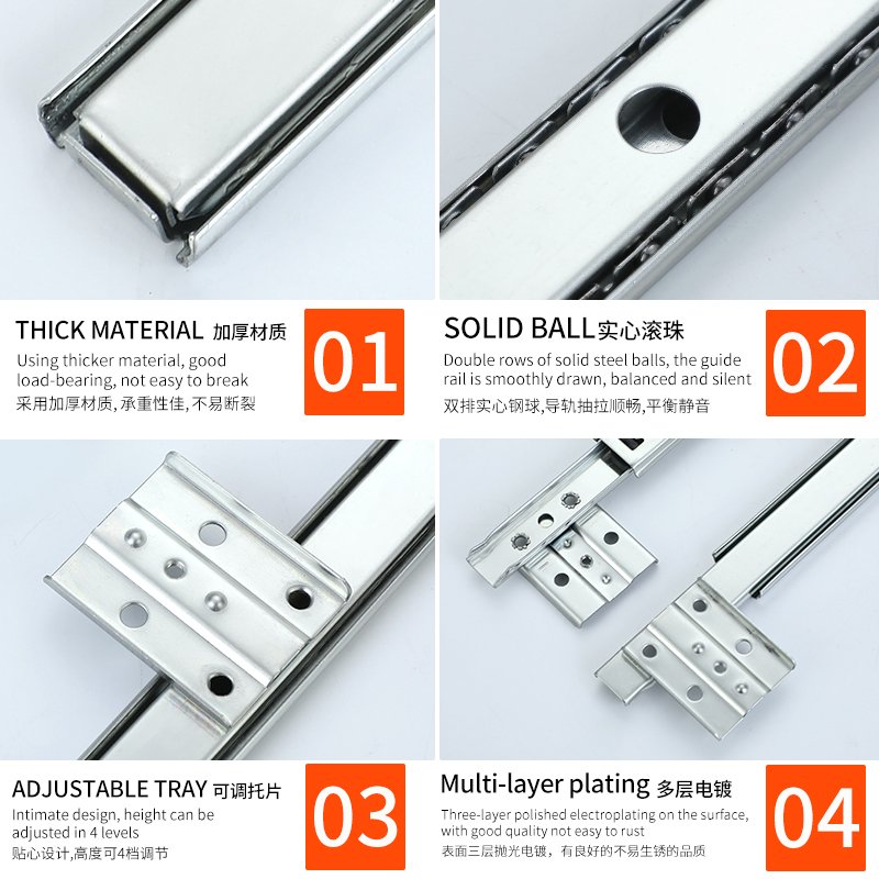Hight Quality jieyang Wholesale 27mm width computer keyboard tray track MSY-2708 Desk Bracket drawer slides