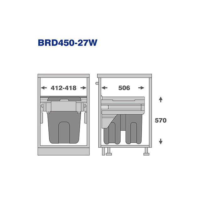 Good Quality Multi Functional Pull Out Basket Trash Can Double Dust Bins for Kitchen Modern Kitchen Cabinet Parts in Cabinets