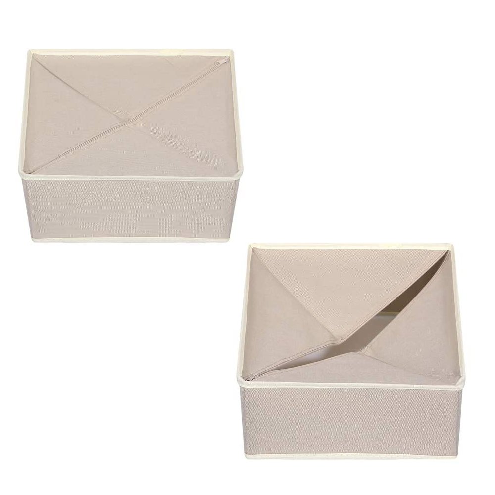 Foldable Cloth Storage Box Closet Dresser Drawer Organizer Fabric Baskets Bins Containers Divider for Clothes Underwear Bras Soc