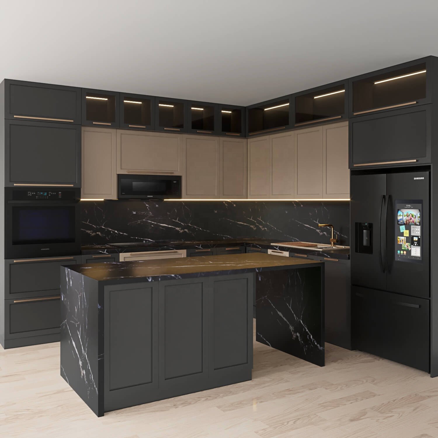 PA China luxury solid wood pvc kitchen cabinets with sink designs cuisine