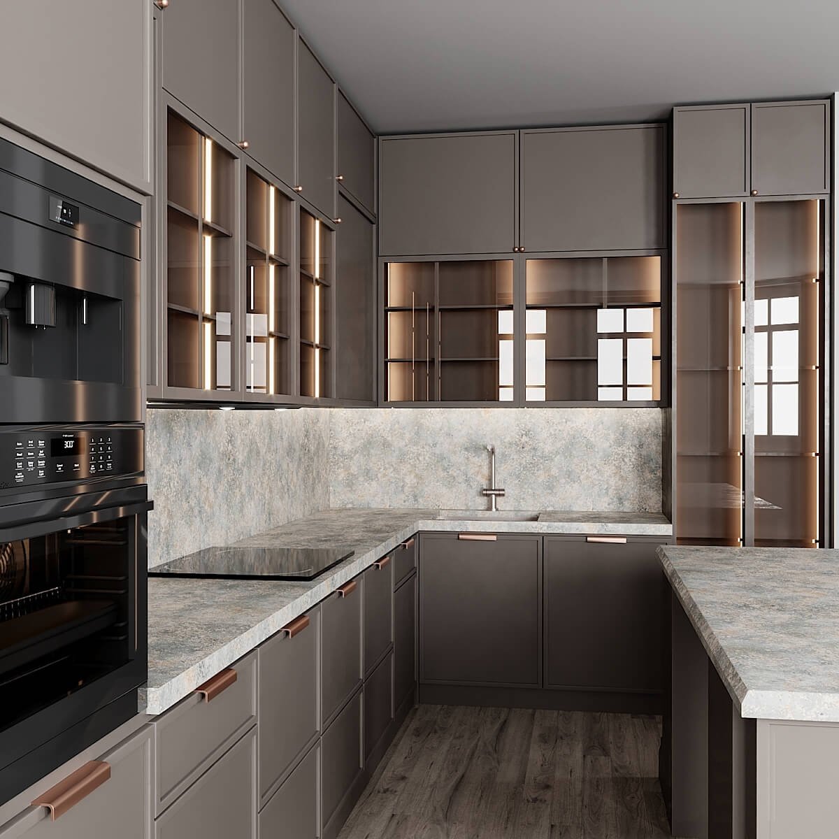 PA China luxury solid wood pvc kitchen cabinets with sink designs cuisine