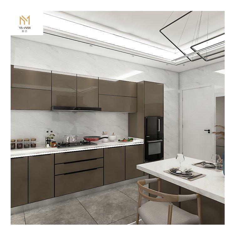 Factory Custom Made American Style Kitchen Storage Cupboard Cabinet Prefab Storage Solid Wood Kitchen Cabinet