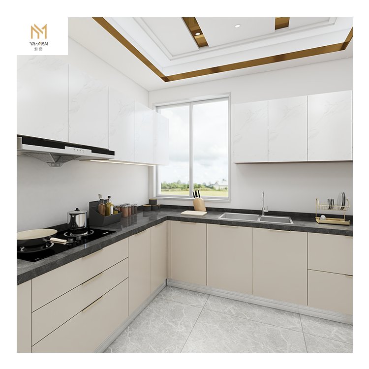 Factory Custom Made American Style Kitchen Storage Cupboard Cabinet Prefab Storage Solid Wood Kitchen Cabinet