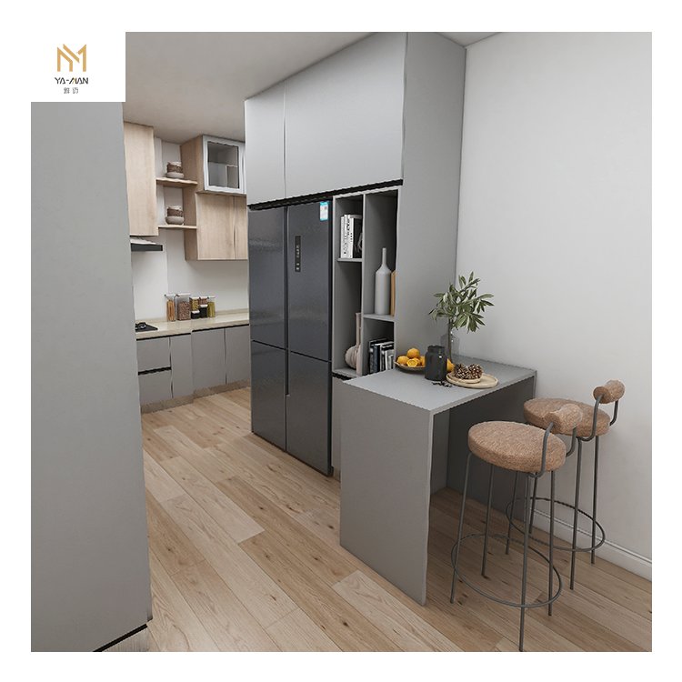 Factory Custom Made American Style Kitchen Storage Cupboard Cabinet Prefab Storage Solid Wood Kitchen Cabinet