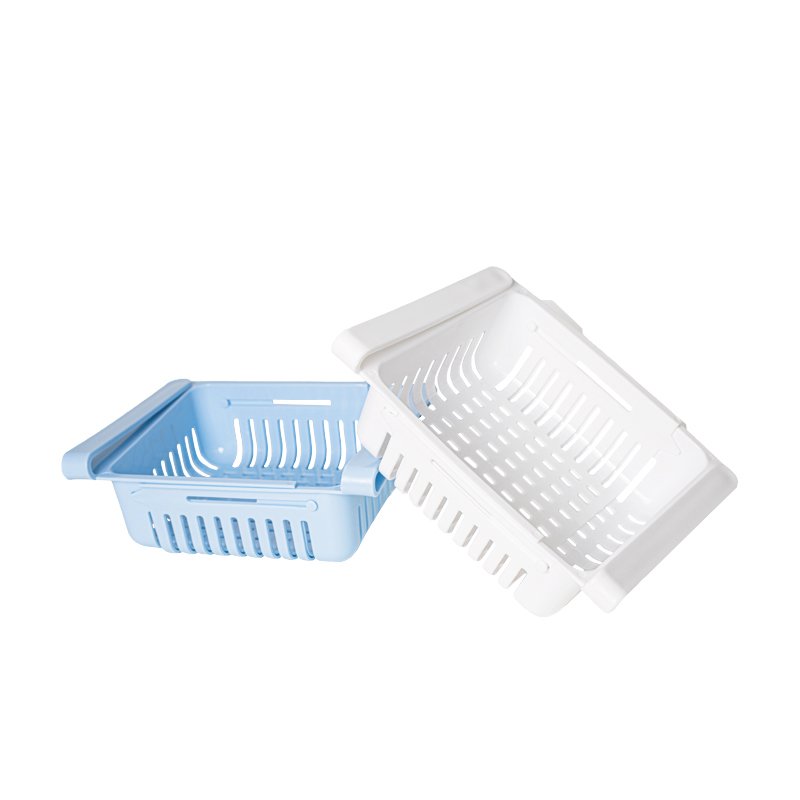 Hot sale Small Size 4 Pack Pull Out Bins Retractable Drawer Refrigerator Storage Box Fridge Drawer Organizer