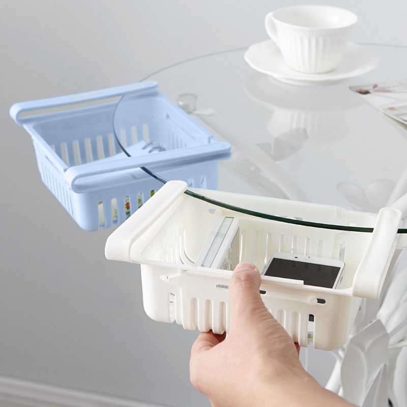 Hot sale Small Size 4 Pack Pull Out Bins Retractable Drawer Refrigerator Storage Box Fridge Drawer Organizer