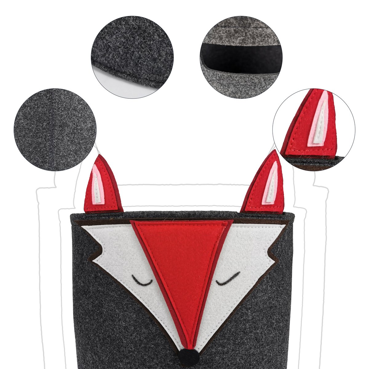 cartoon portable laundry storage bag organizer toy bedroom felt foldable storage basket for kid