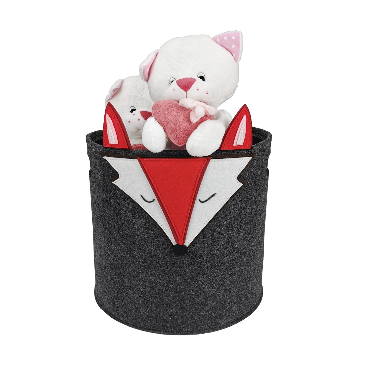 cartoon portable laundry storage bag organizer toy bedroom felt foldable storage basket for kid