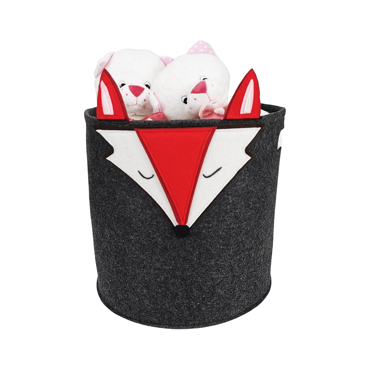 cartoon portable laundry storage bag organizer toy bedroom felt foldable storage basket for kid