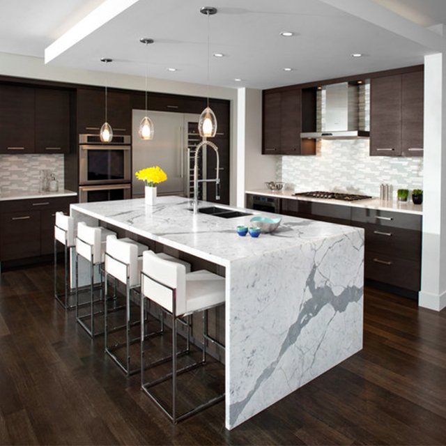 popular modern kitchen American standard grey color kitchen cabinets with competitive factory price from Foshan