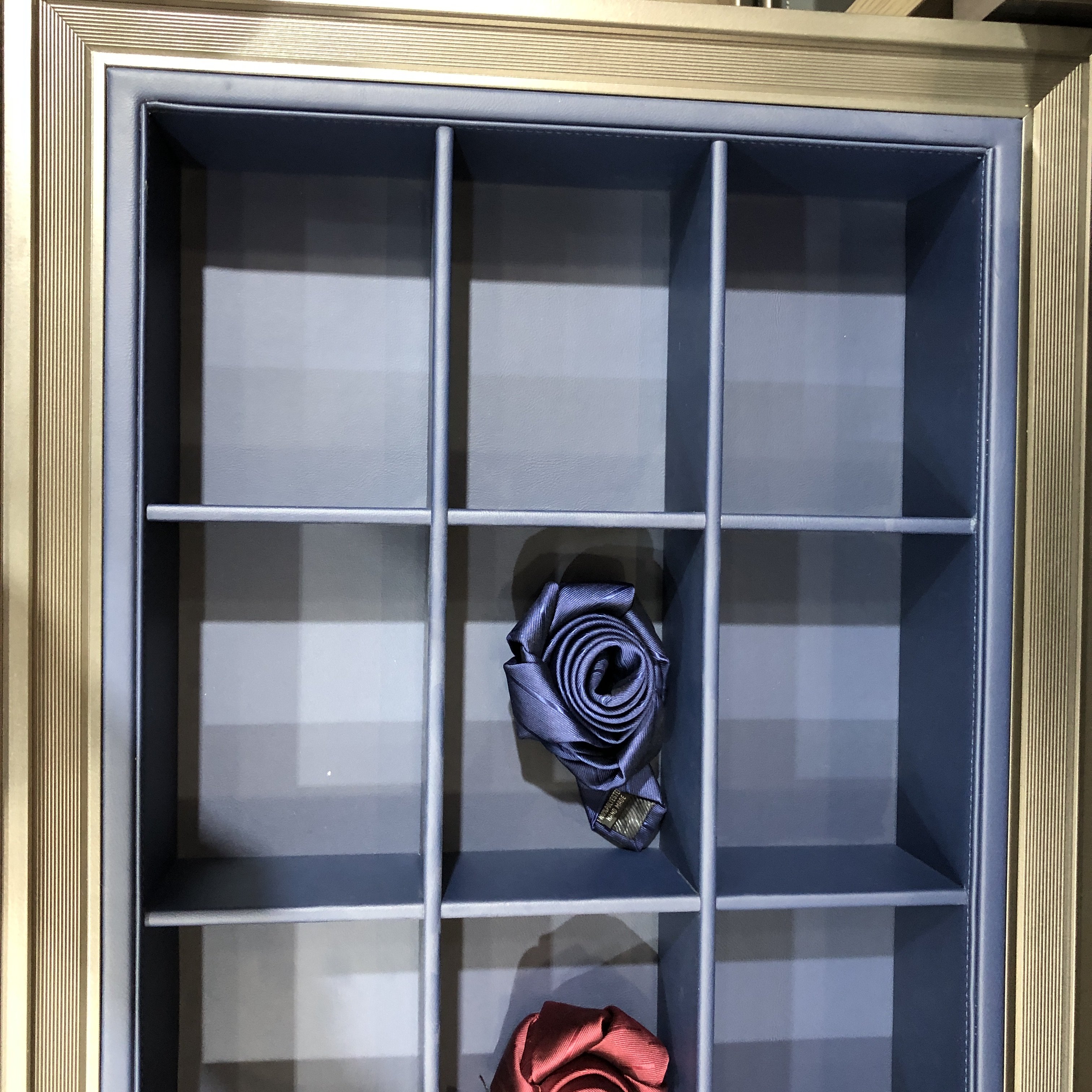 Luxury Aluminum Frame Sliding Pull Out Soft Close Leather Jewelry Box For Wardrobe