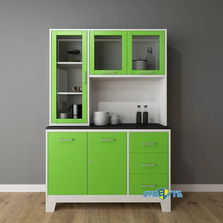 high gloss factory price steel kitchen cupboard metal kitchen cabinet